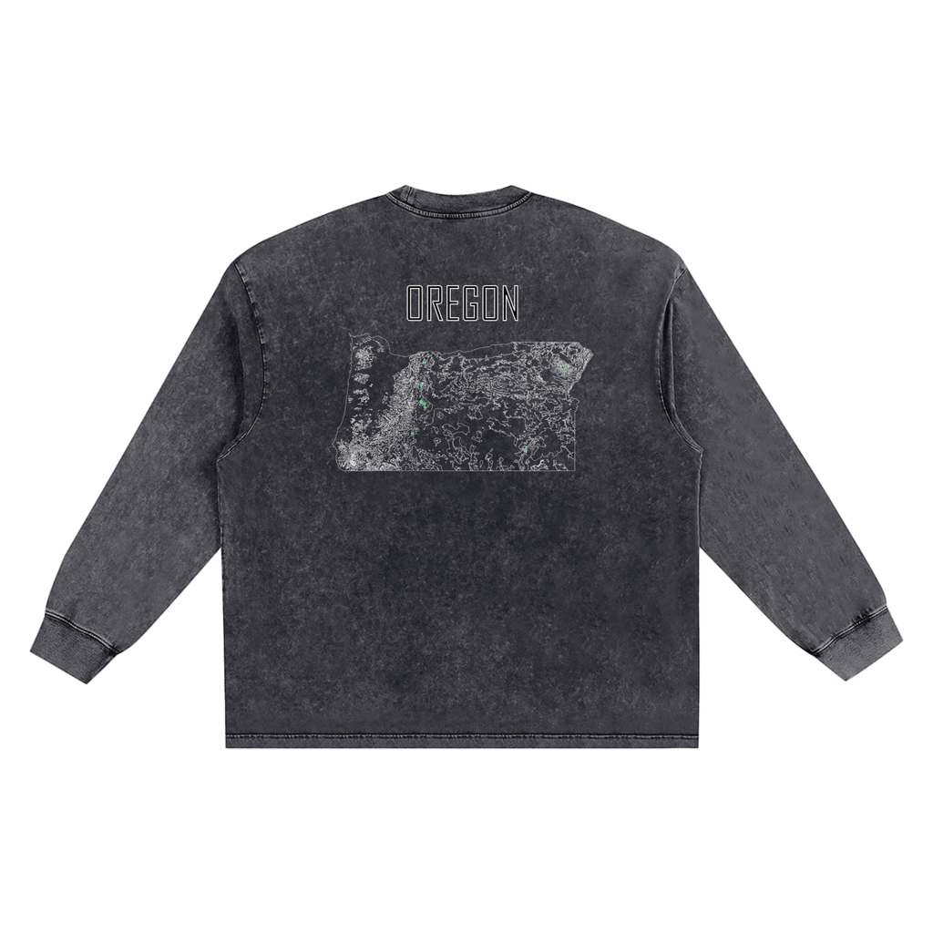 Men's Oregon Contour Snow Washed Frayed Edge T-Shirt