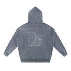 Unisex Utah Contour Topographic Oversized Fleece Hoodie