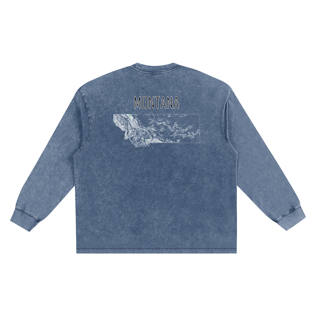 Men's Montana Contour Snow Washed Frayed Edge T-Shirt
