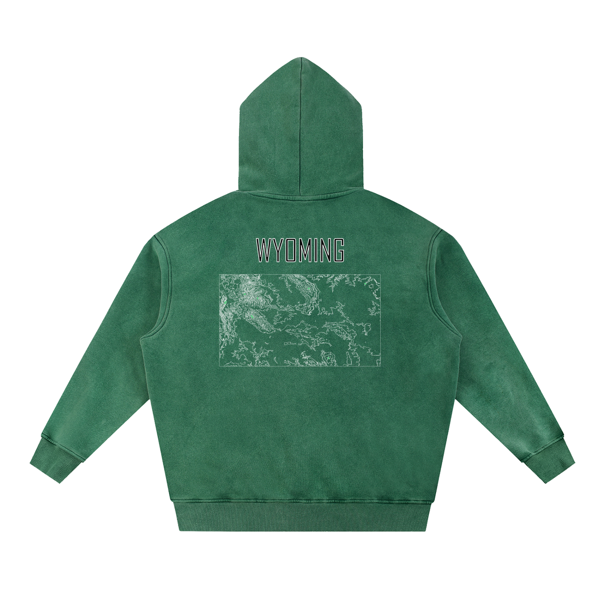 Unisex Wyoming Contour Topographic Oversized Fleece Hoodie