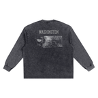 Men's Washington Contour Snow Washed Frayed Edge T-Shirt