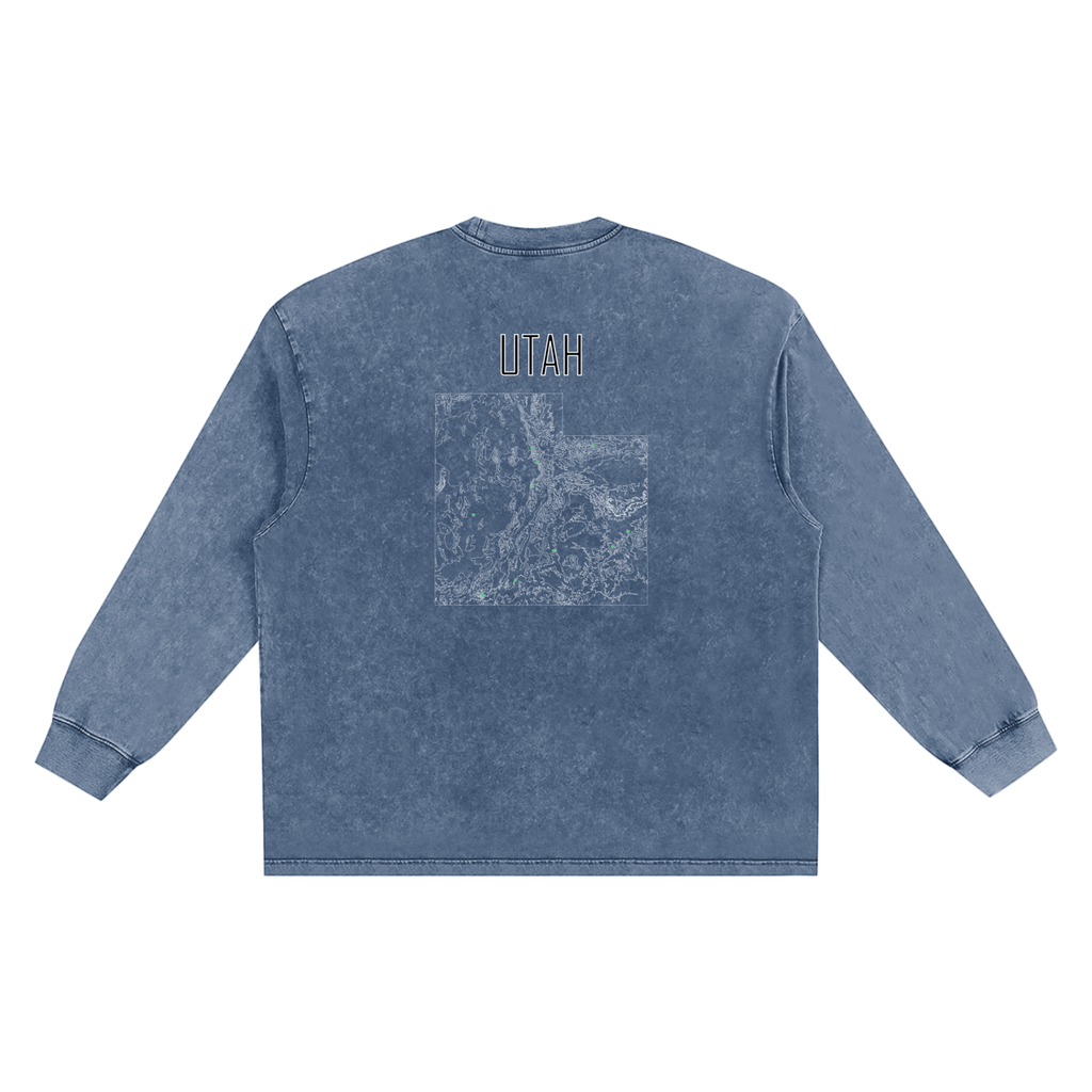 Men's Utah Contour Snow Washed Frayed Edge T-Shirt