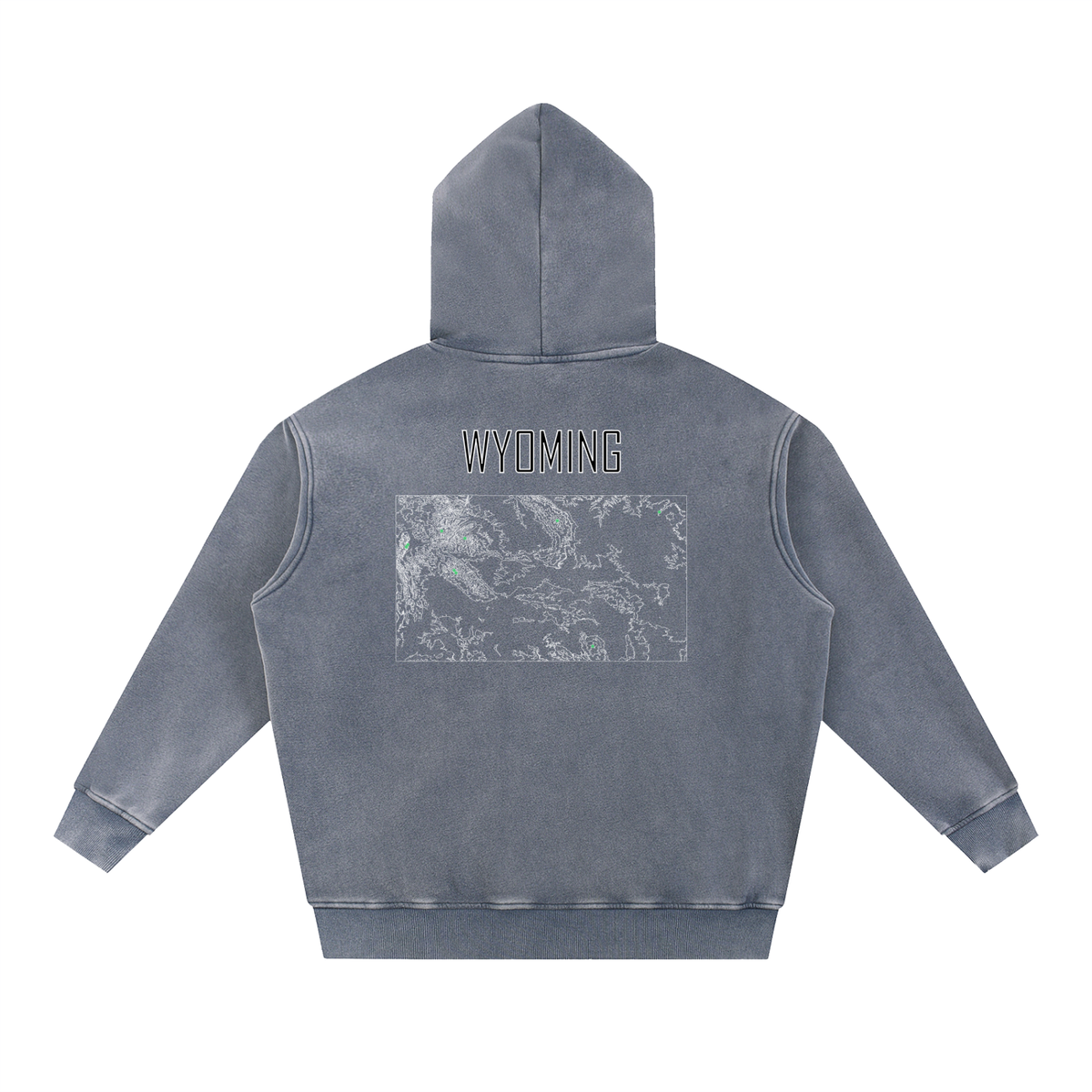 Unisex Wyoming Contour Topographic Oversized Fleece Hoodie