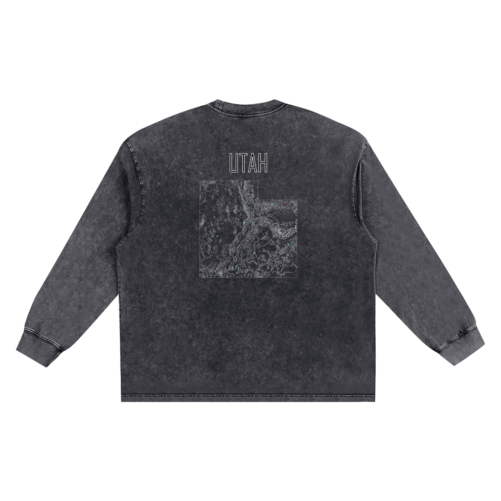 Men's Utah Contour Snow Washed Frayed Edge T-Shirt