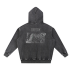 Unisex Oregon Contour Topographic Oversized Fleece Hoodie