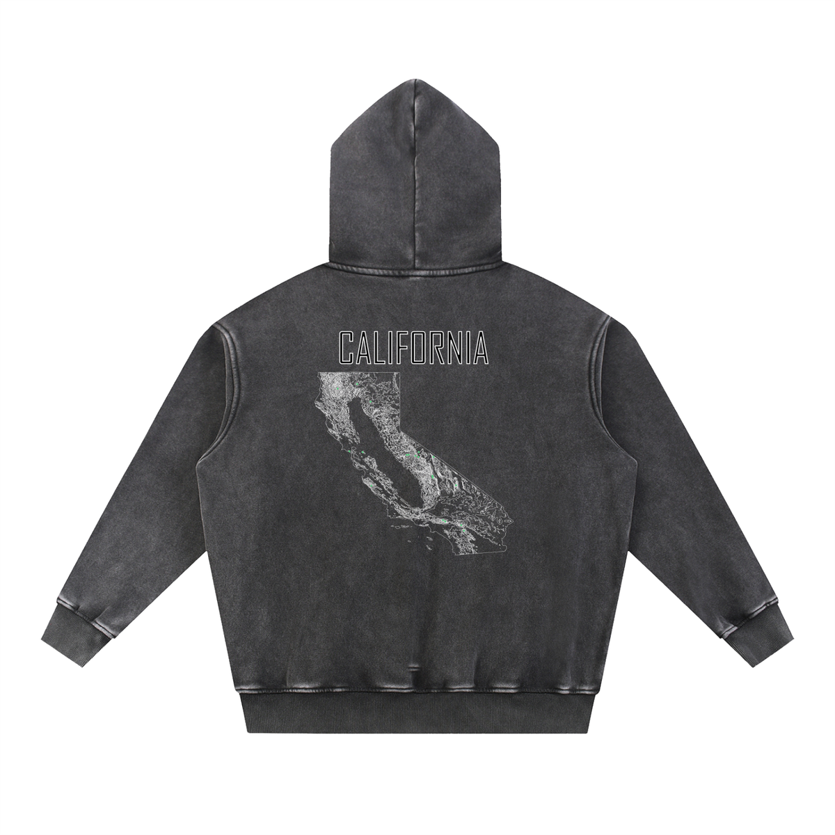 Unisex California Contour Topographic Oversized Fleece Hoodie