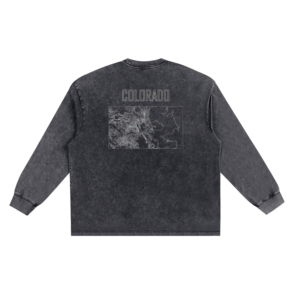 Men's Colorado Contour Snow Washed Frayed Edge T-Shirt