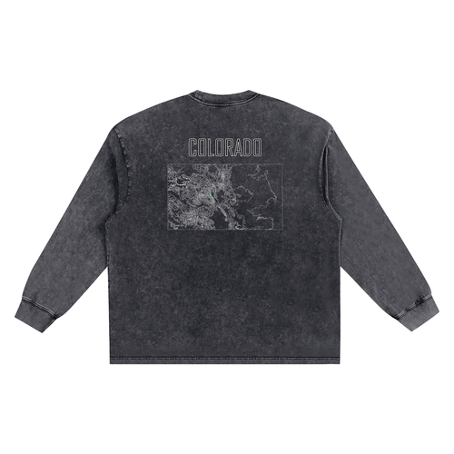 Men's Colorado Contour Snow Washed Frayed Edge T-Shirt