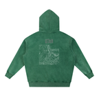 Unisex Utah Contour Topographic Oversized Fleece Hoodie