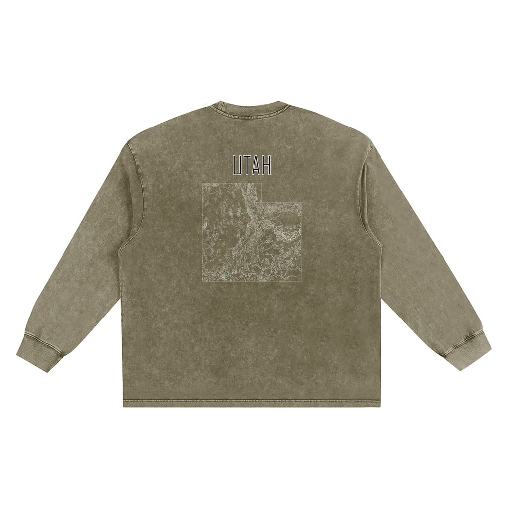 Men's Utah Contour Snow Washed Frayed Edge T-Shirt