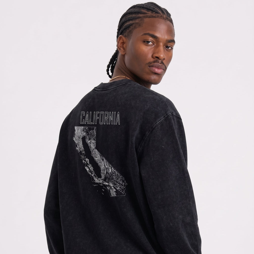 Men's California Contour Snow Washed Frayed Edge T-Shirt