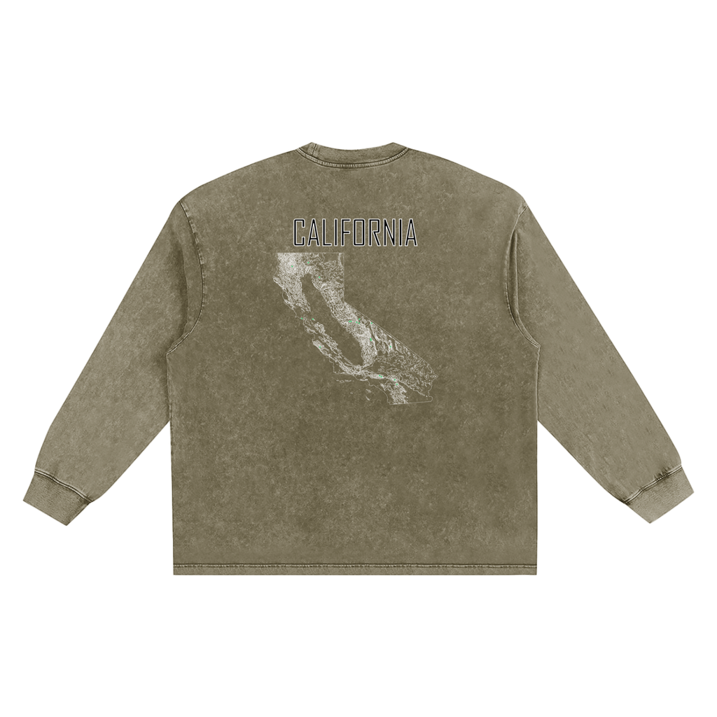 Men's California Contour Snow Washed Frayed Edge T-Shirt