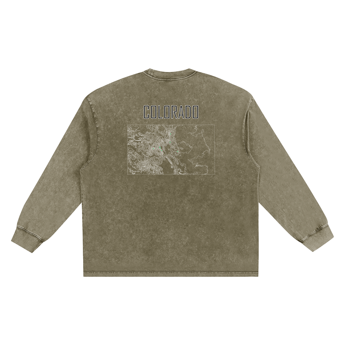 Men's Colorado Contour Snow Washed Frayed Edge T-Shirt