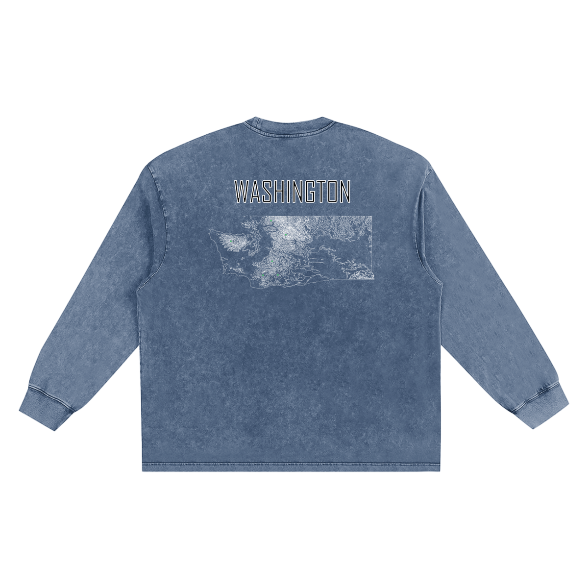 Men's Washington Contour Snow Washed Frayed Edge T-Shirt