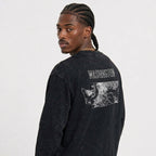 Men's Washington Contour Snow Washed Frayed Edge T-Shirt
