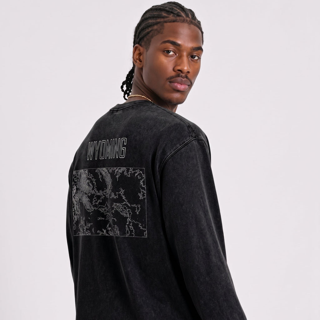 Men's Wyoming Contour Snow Washed Frayed Edge T-Shirt